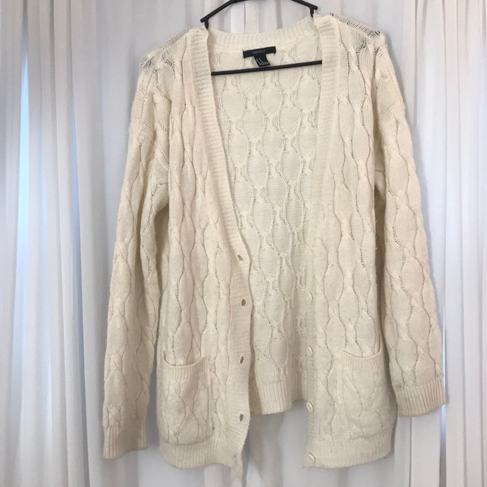 Cream Colored Open Knit Sweater